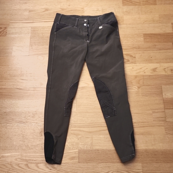 Equine Couture Kneepatch Breeches Grey 24/26 - Picture 1 of 4